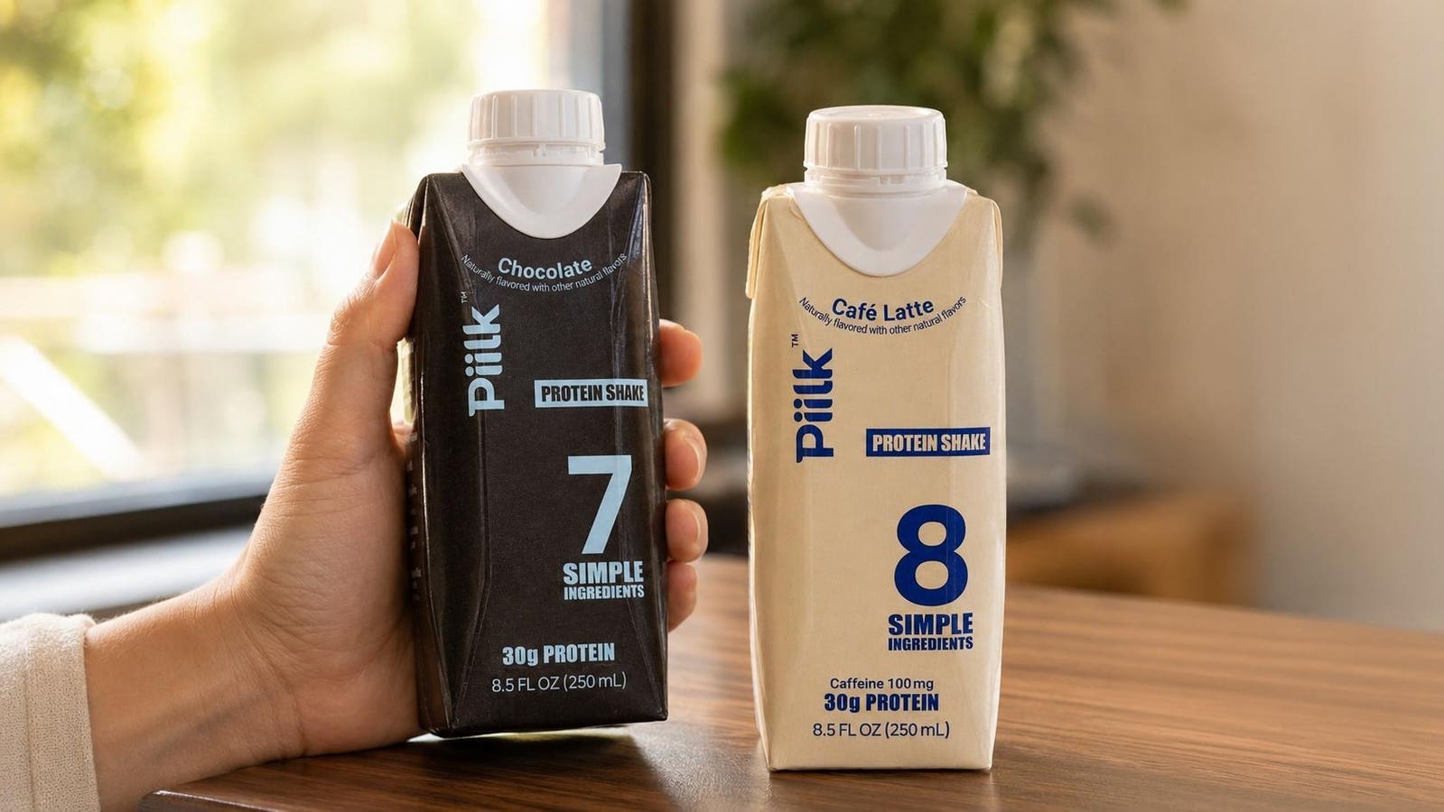 Piilk chocolate and café latte protein shakes featured by Forbes